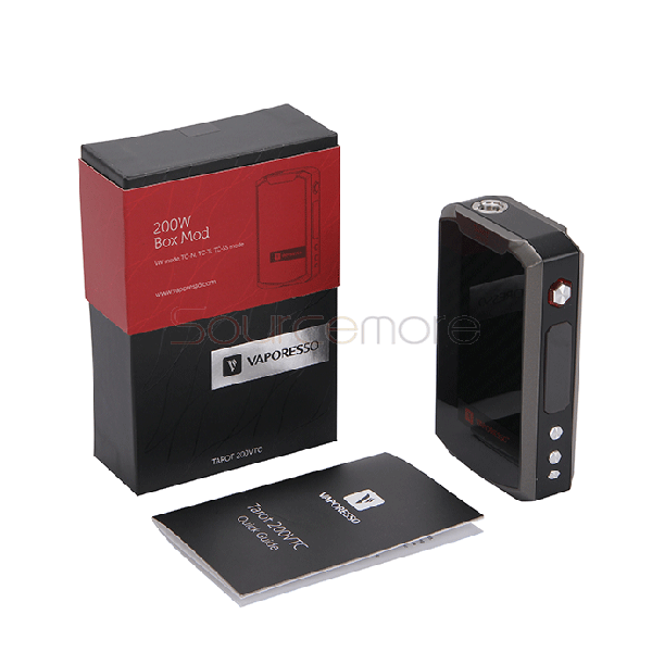 Vaporesso Tarot 200VTC Mod Powered by Dual 18650 Cells OLED Screen 200W Powerful Box Mod Supporting TC VW Modes-Black