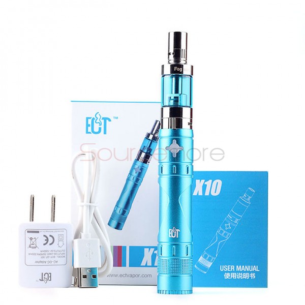 ECT X10 Starter Kit 1600mah X10 40W Battery 2.5ml Fog Mini Atomizer-Blue