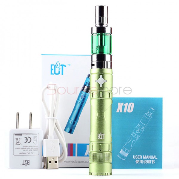 ECT X10 Starter Kit 1600mah X10 40W Battery 2.5ml Fog Mini Atomizer-Green