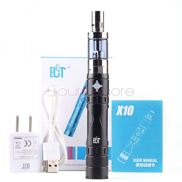 ECT X10 Starter Kit 1600mah X10 40W Battery 2.5ml Fog Mini Atomizer-Black