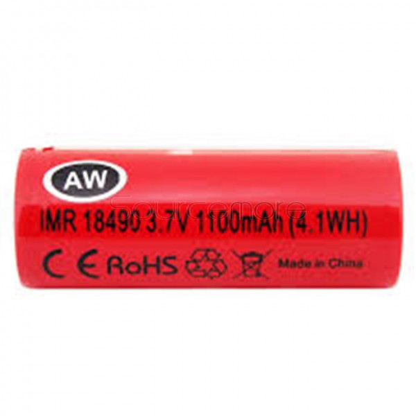 2pcs 18A AW 18490 IMR 1100mAh Li-ion  Flat Top 3.7V Rechargeable Batteries