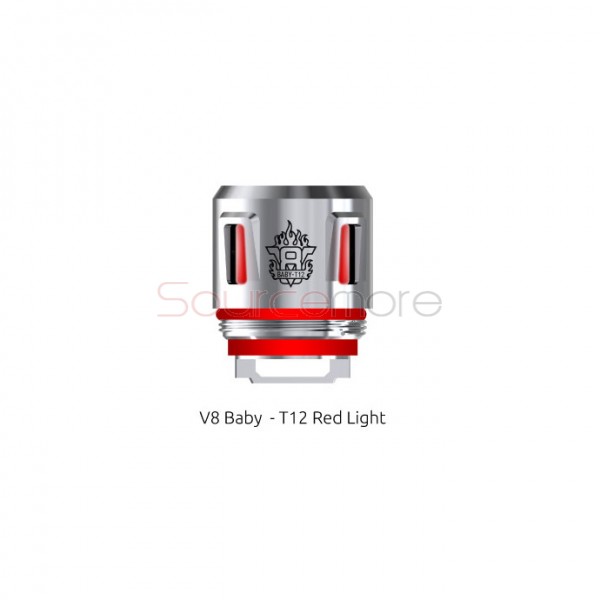 SMOK TFV12 Baby Prince Replacement Coil Head V8 Baby-T12 Red Light Coil 5pcs-0.15ohm