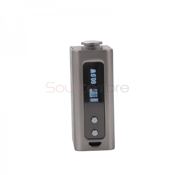Digiflavor DF 60W OLED Screen 1700mah Capcity Mod Support Ni/Ti/SS/TCR/Watt Mode-Brushed silver