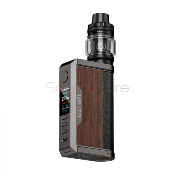 Lost Vape Centaurus Q200 Kit with Centaurus Sub Ohm Tank Gunmetal Walnut Wood