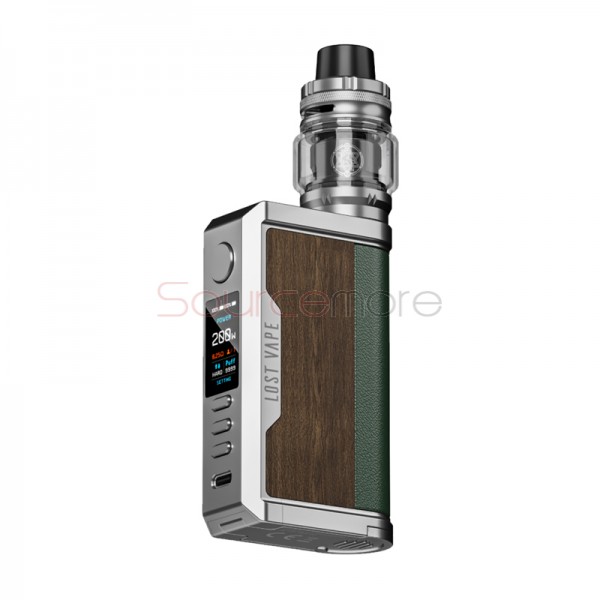 Lost Vape Centaurus Q200 Kit with Centaurus Sub Ohm Tank Silver Teak Wood