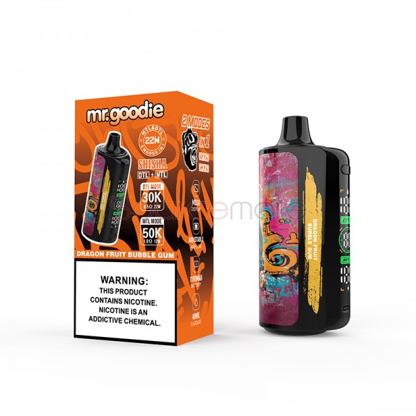 Mr.Goodie Shisha DTL & MTL Disposable Vape 3mg Dragon Fruit Bubble Gum