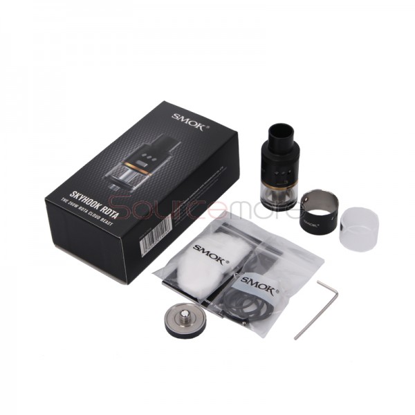 Smok Skyhook RDTA Side-filling Tank Support Single or Dual Coil Deck with 5ml Capacity and 24.5mm Diameter- Black