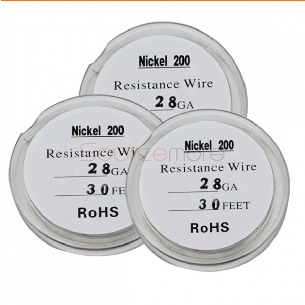 Pure Nickel Ni200 Resistance Wire for Rebuildable Atomizers 28GA 30 Feet for Temperature Control Device