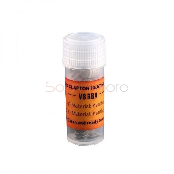 Smok V8 RBA 8 Core Fused Clapton Heating Replacement Coil for TFV8 Cloud Beast Tank 10pcs- 0.3ohm
