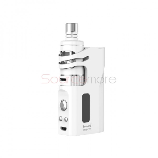 Smoant Knight V2 TC Starter Kit Powered by Single 18650 Battery 80W Adjustable Airflow Control and Talos V1 4.5ml Sub Ohm Tank-White