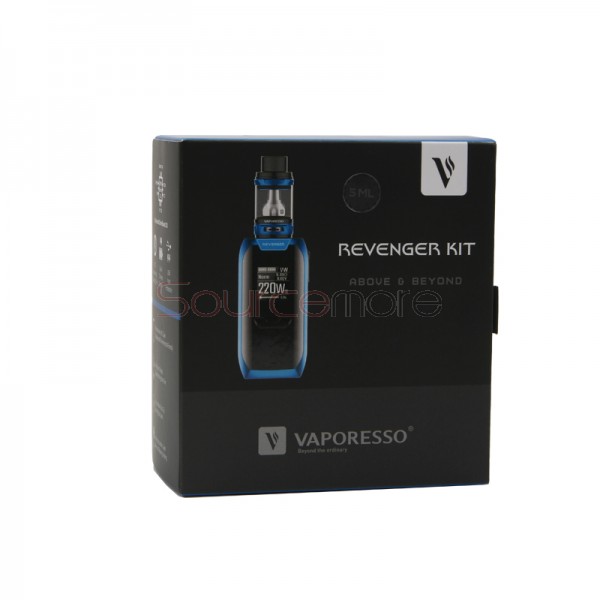 Vaporesso Revenger Kit 5ml NRG Slide-n-Fill Tank with Revenger 220W TC/VW Mod-Blue