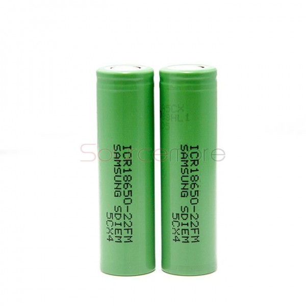 2PCS Samsung ICR 22FM 18650 3.7V 2200mAh Li-ion Flat Top Batteries