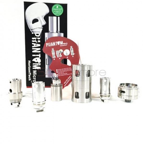 Horizon Phantom Micro Sub Ohm Tank 3.5ml with 30W to 70W Working Wattage-Stainless Steel