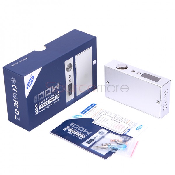 Sigelei 100W Variable Voltage / Variable Wattage  Box Mod - silver
