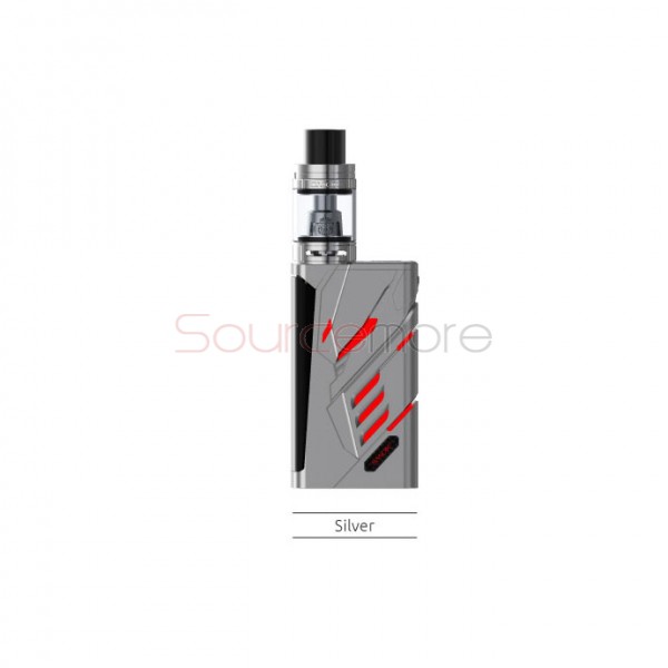 Smok T-PRIV Kit 5ml TFV8 Big Baby Tank with T-PRIV 220W Mod Powered by Dual 18650 Cells- Silver
