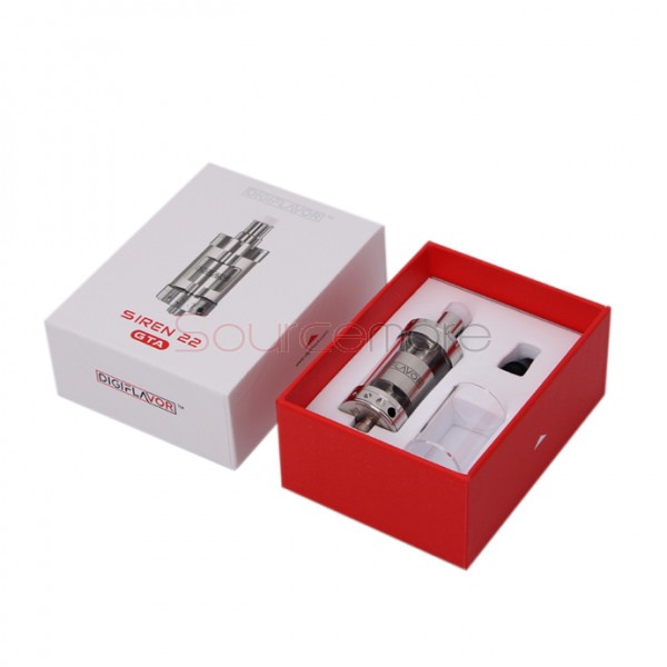 Digiflavor Siren GTA 4ml Liquild Capacity Mouth to Lung Genisis Tank Atomizer 22mm Diameter Version- Silver