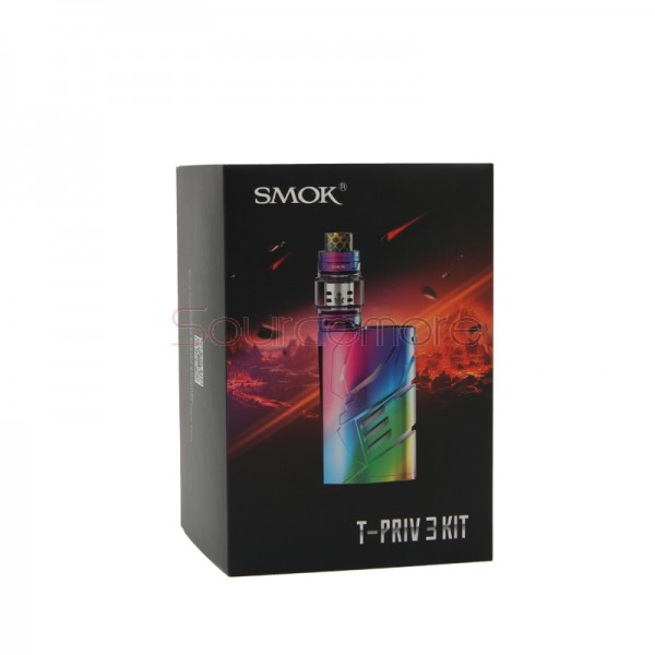 Smok T-PRIV 3 Kit 8ml TFV12 Prince Tank with T-PRIV 3 300W Mod Powered by Triple 18650 Cells- Prism rainbow