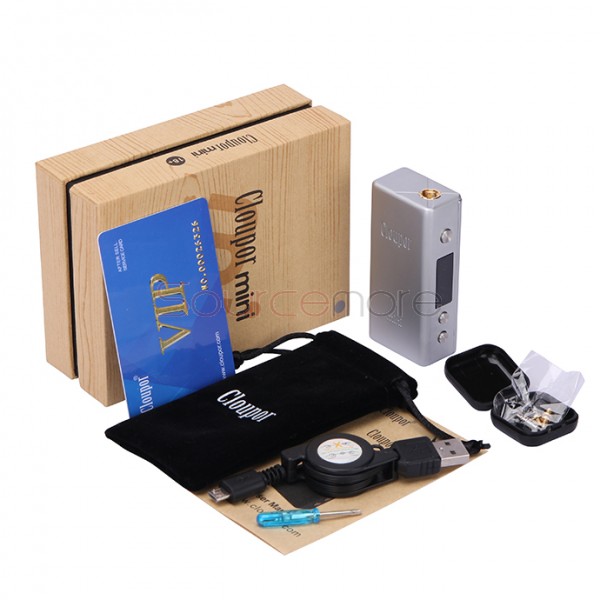 Cloupor Mini 30W Variable Voltage and Wattage Box Mod - silver