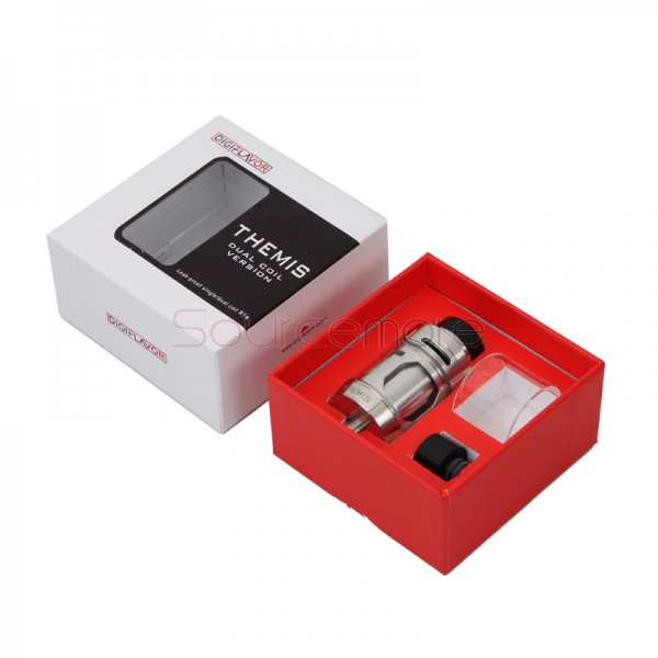 Digiflavor Themis RTA with 5ml Capacity Support Single&Dual Coil Build-Stainless Steel