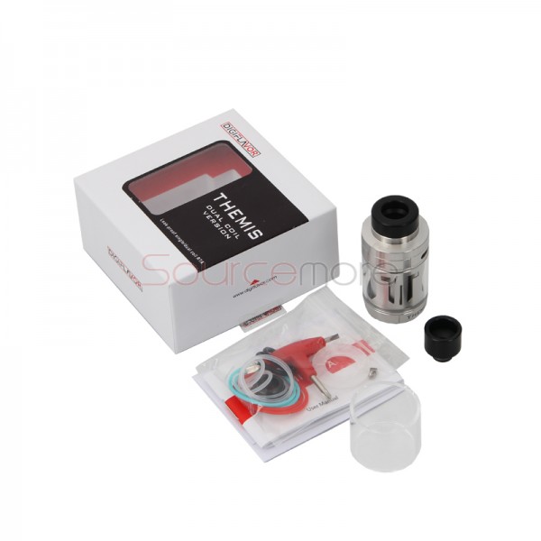 Digiflavor Themis RTA with 5ml Capacity Support Single&Dual Coil Build-Stainless Steel