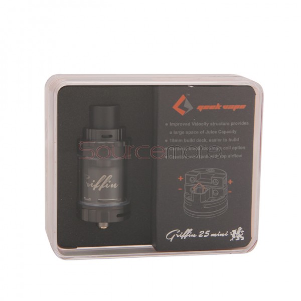 Geek Vape Griffin 25 Mini 3.0ml Top Airflow System Tank with 18mm Deck- Black