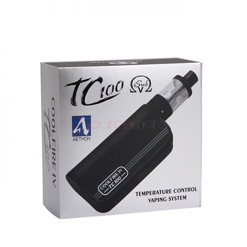 Innokin CoolFire IV TC100W with  iSub V 3.0ml Kit 3300mah Capacity Support Ti/Ni/SS in TC Mode-Black
