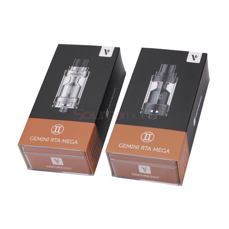 Vaporesso Gemini Mega RTA 25mm Diameter Adjustable Airflow 510 Connection 4.5ml Liquid Capacity Rebuildable Tank-Silver