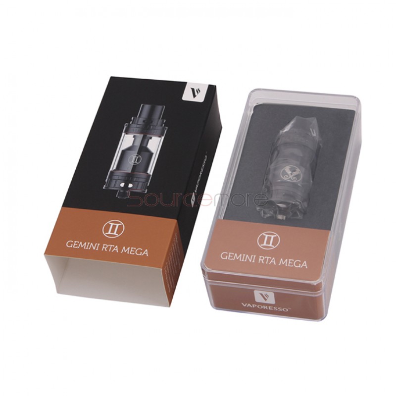 Vaporesso Gemini Mega RTA 25mm Diameter Adjustable Airflow 510 Connection 4.5ml Liquid Capacity Rebuildable Tank-Black