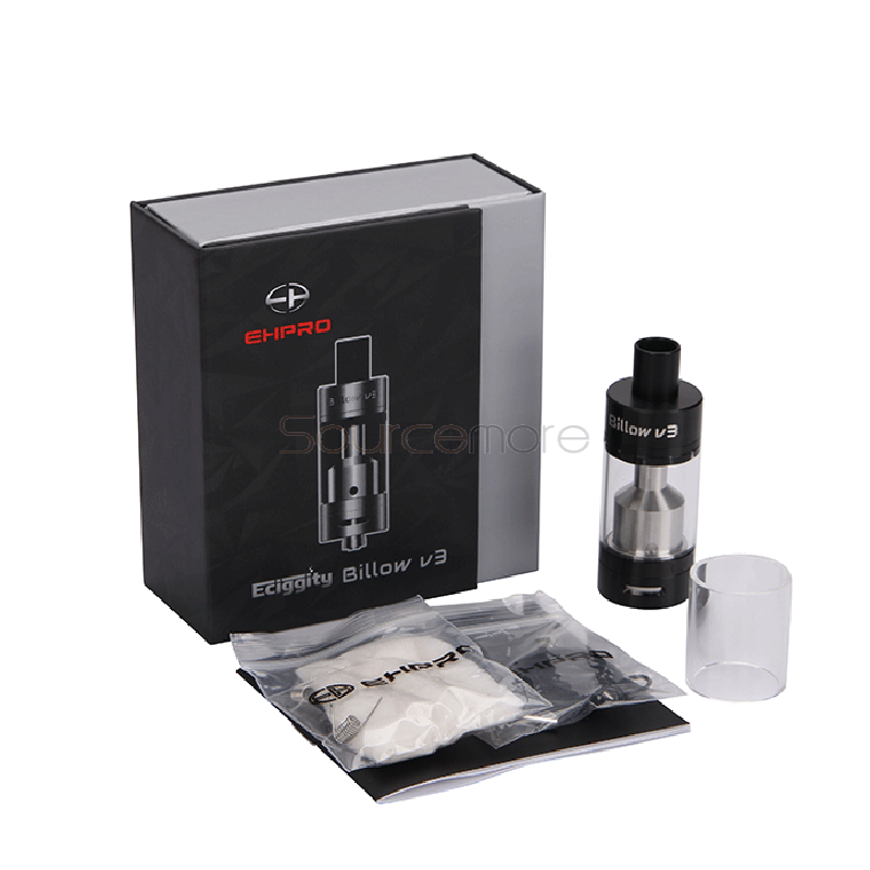 Ehpro Billow V3 RTA Adjustable Airflow Control Rebuildable Tank Atomizer with 4.6ml Juice Capacity-Black