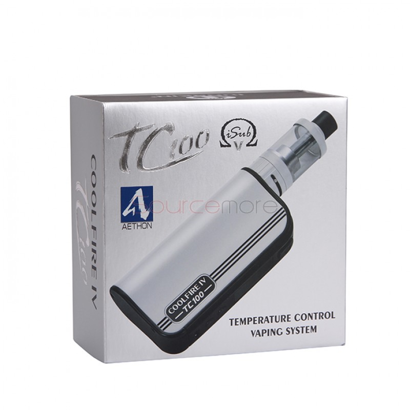 Innokin CoolFire IV TC100W with  iSub V 3.0ml Kit 3300mah Capacity Support Ti/Ni/SS in TC Mode-White
