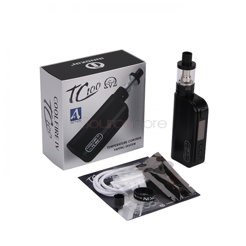 Innokin CoolFire IV TC100W with  iSub V 3.0ml Kit 3300mah Capacity Support Ti/Ni/SS in TC Mode-Black