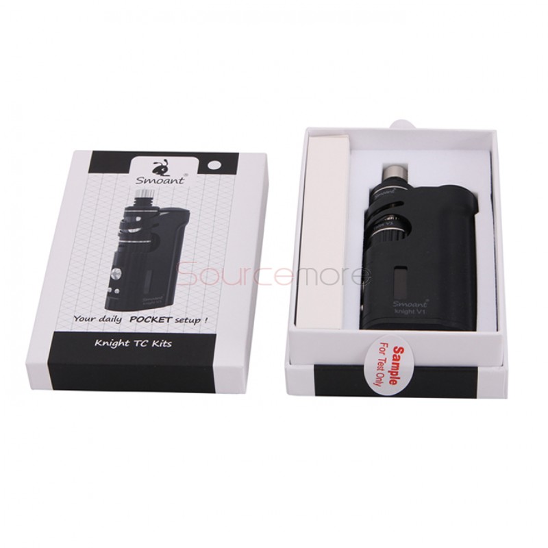Smoant Knight V1 VV/VW TC Starter Kit Powered by Single 18650 Battery 60W Adjustable Airflow Control Ni/Ti/SS Mod and 4.5ml Talos V1 Tank 510 Thread Connection-Black