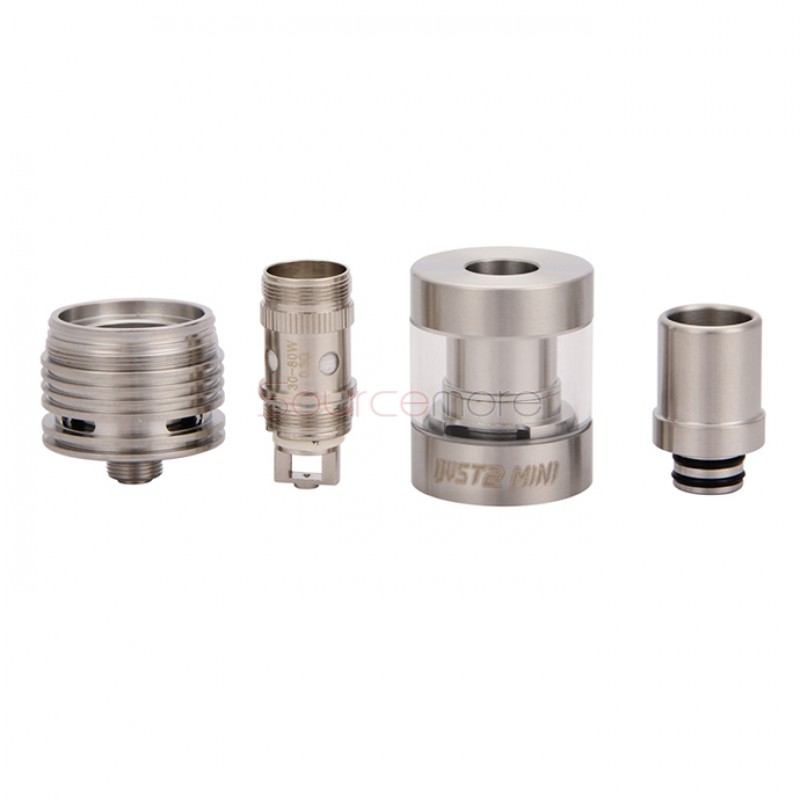 Eleaf iJust 2 Mini Atomizer 2.0ml Liquid Capacity Adjustable Airflow Tank 510 Connection with 0.3ohm Dual Coil Head-Silver