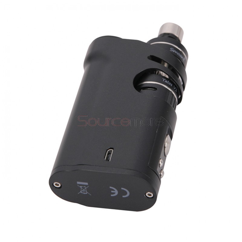 Smoant Knight V1 VV/VW TC Starter Kit Powered by Single 18650 Battery 60W Adjustable Airflow Control Ni/Ti/SS Mod and 4.5ml Talos V1 Tank 510 Thread Connection-Black