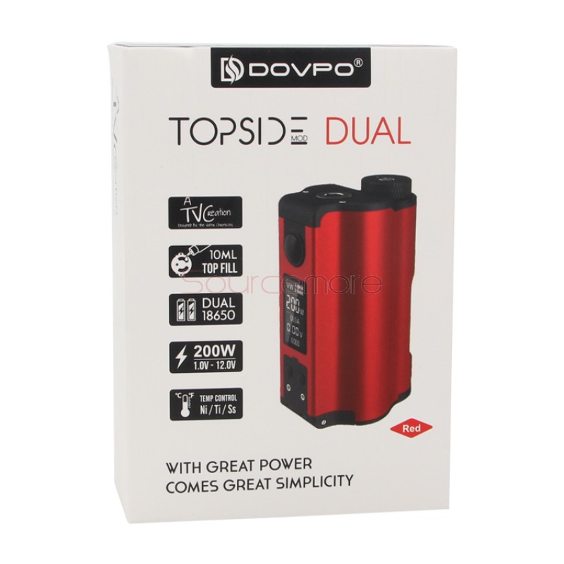 DOVPO Topside Dual 200W Squonk Mod - Red