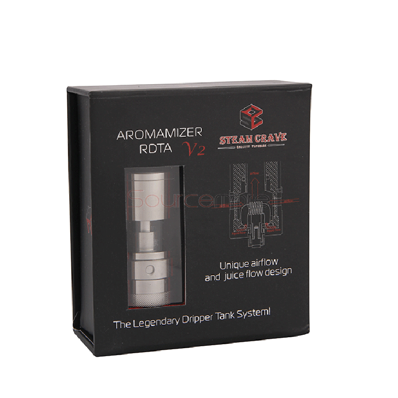 Steam Crave Aromamizer RDTA V2 SC201 6ml Capacity with Unique Airflow and Liquid Filling 2-post Deck-Silver