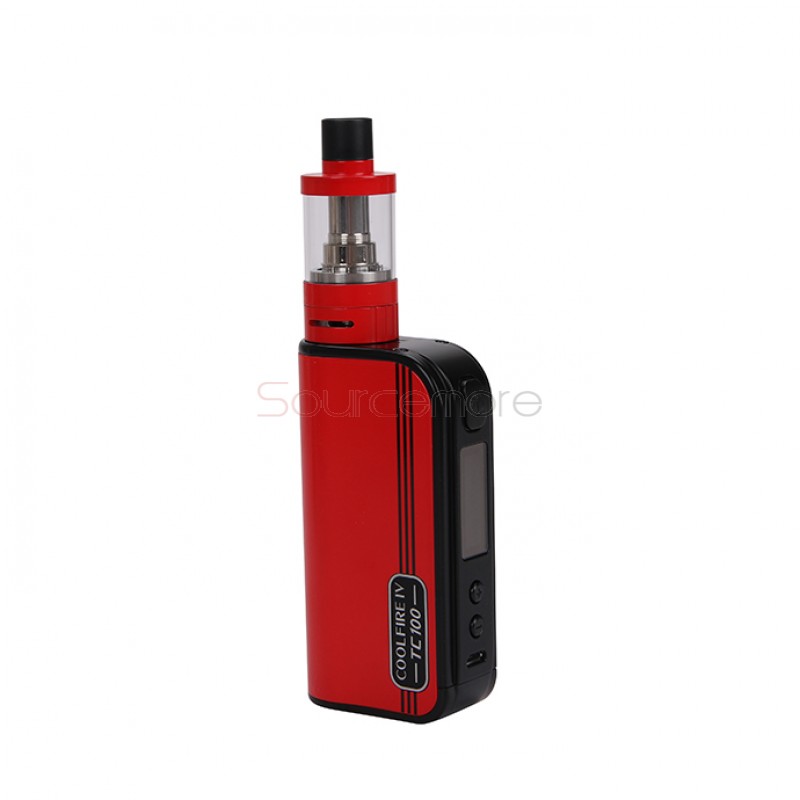 Innokin CoolFire IV TC100W with  iSub V 3.0ml Kit 3300mah Capacity Support Ti/Ni/SS in TC Mode-Red
