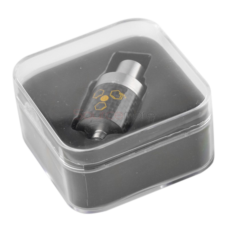 Carbon Fiber Swirlfish RDA Rebuildable Dripping Atomizer Dual Airflow Design 510 Connection-Black
