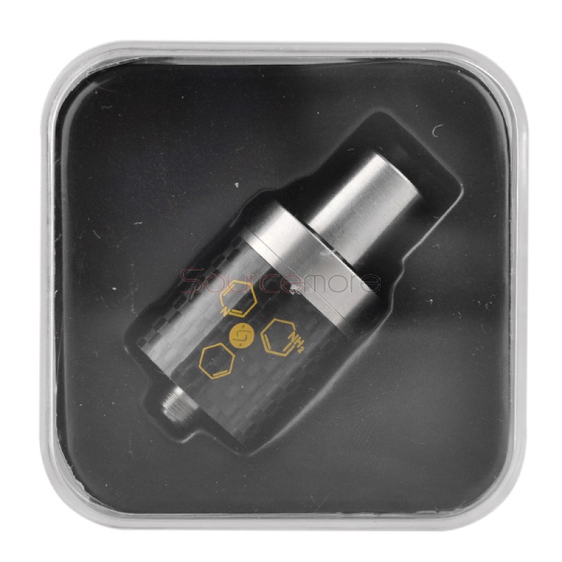 Carbon Fiber Swirlfish RDA Rebuildable Dripping Atomizer Dual Airflow Design 510 Connection-Black