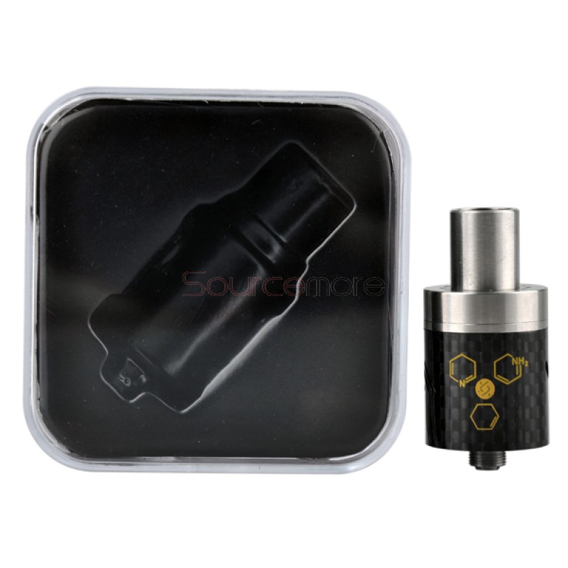 Carbon Fiber Swirlfish RDA Rebuildable Dripping Atomizer Dual Airflow Design 510 Connection-Black