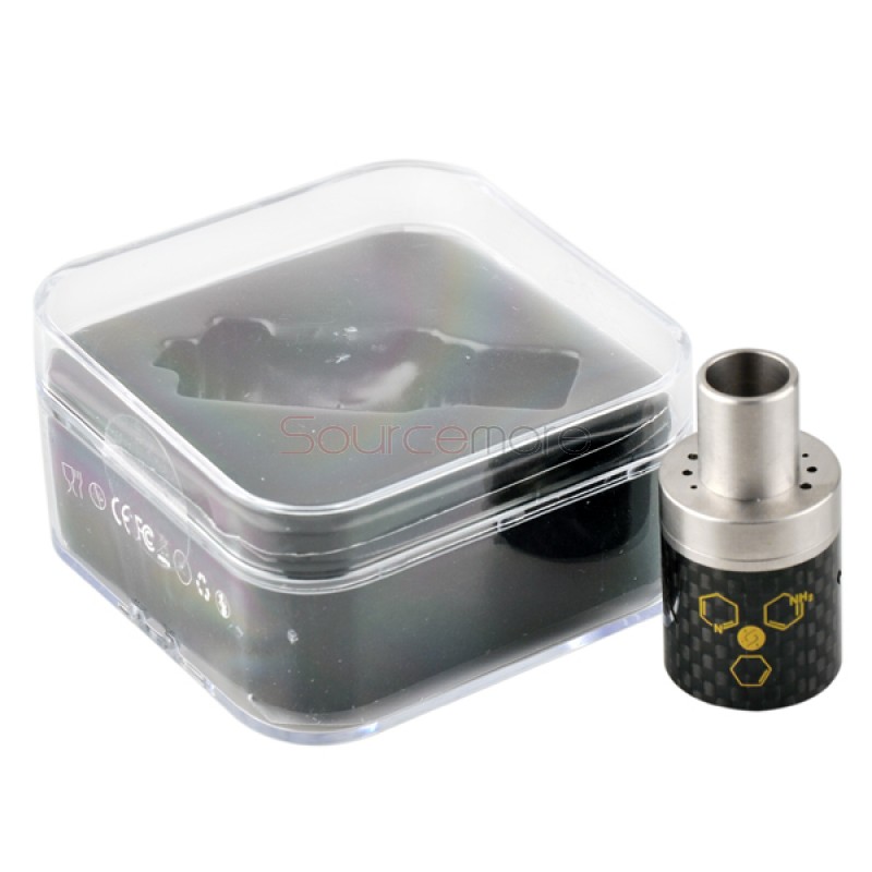 Carbon Fiber Swirlfish RDA Rebuildable Dripping Atomizer Dual Airflow Design 510 Connection-Black