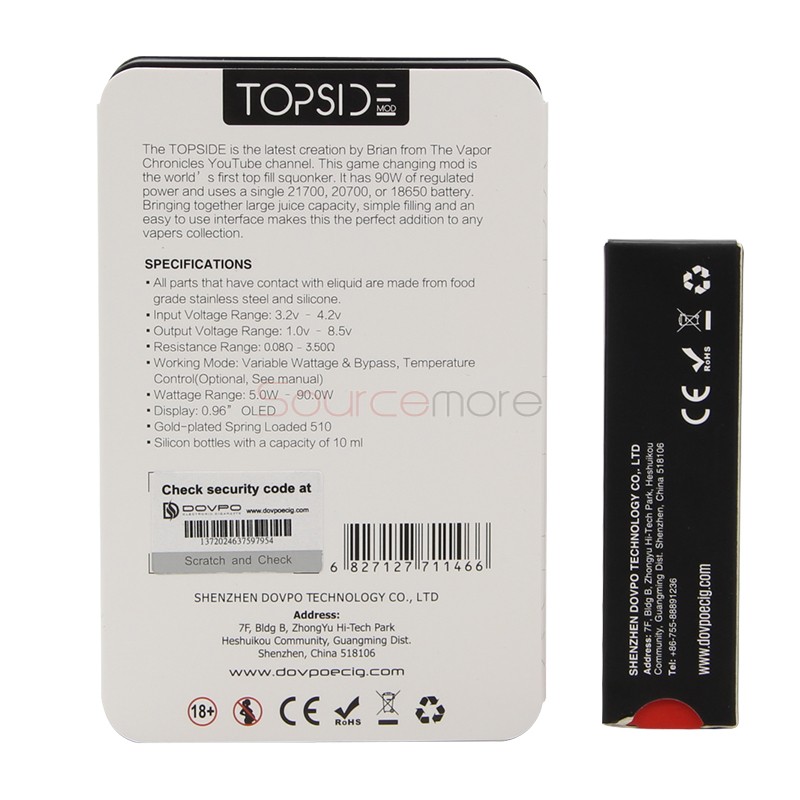 DOVPO Topside 90W Squonk Mod - Gunmetal