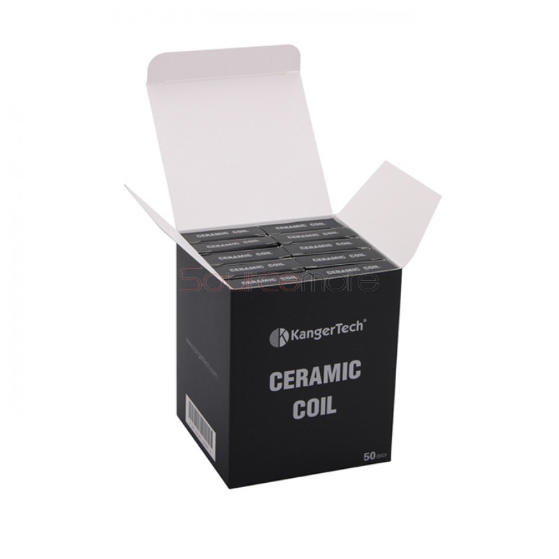 Kanger Ceramice Replacement Coil Head with Kanthal A1 Wire Support 35W-60W for Subtank and Toptank 5pcs-0.5ohm