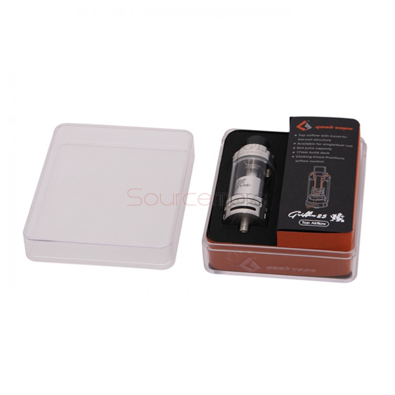 Geekvape Griffin 25 RTA 6ml Top Airflow Version Tank with Travel-to-the-coil Structure-Stainless Steel