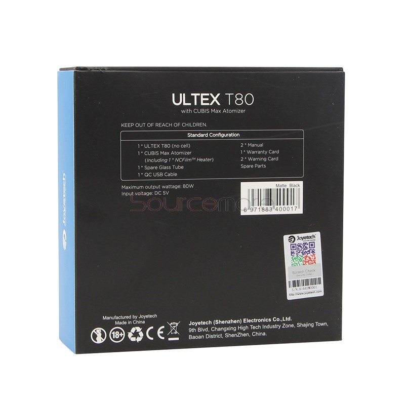 Joyetech ULTEX T80 80W Kit With Cubis Max Atomizer - Matte Black