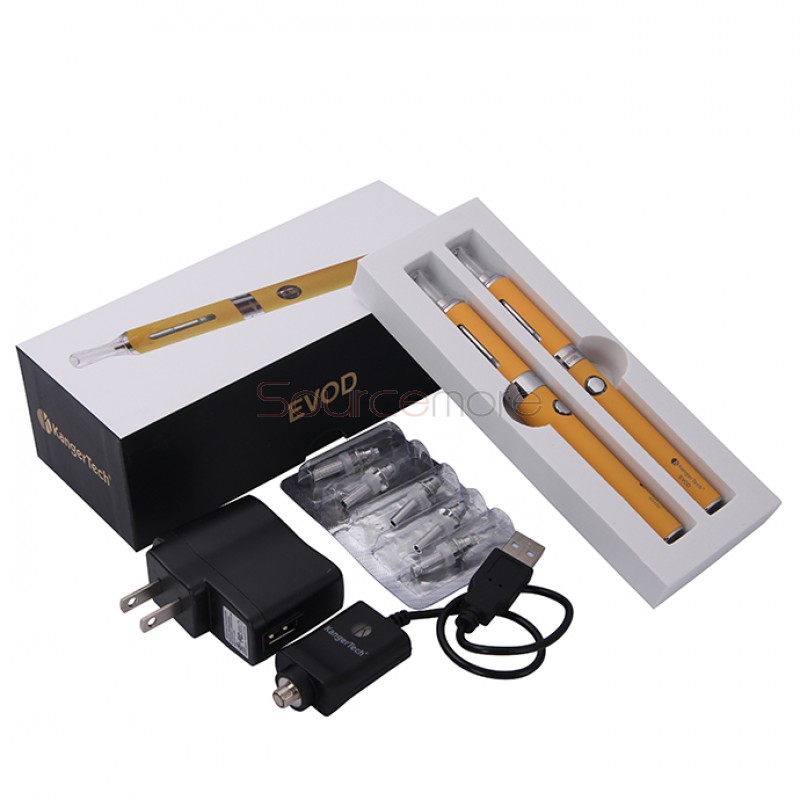Kanger EVOD Starter Kit with 1.8ml Atomizer and 650mah Battery - Yellow EU Plug
