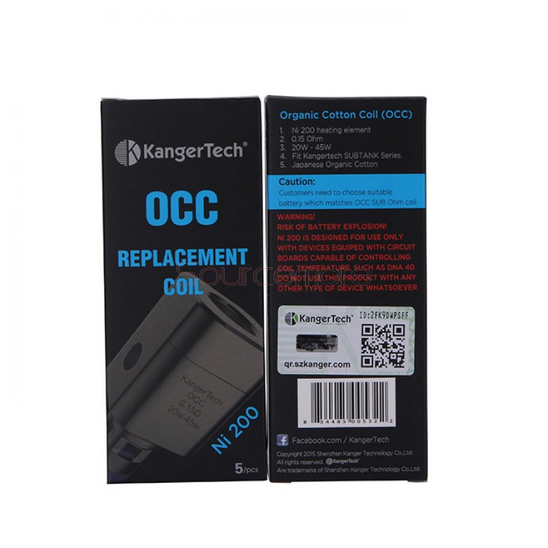Kanger Ni200 Replacement Coil Head Fit Subtank Series Clearomizers 5pcs-0.15ohm