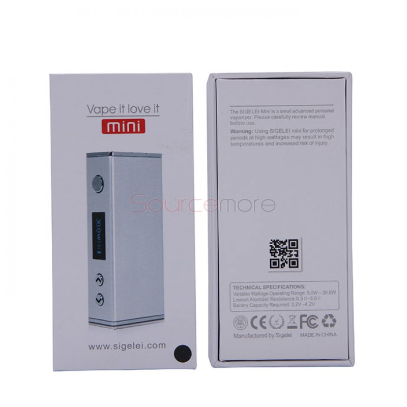 Sigelei Mini 30W Variable Voltage / Variable Wattage Box Mod - silver