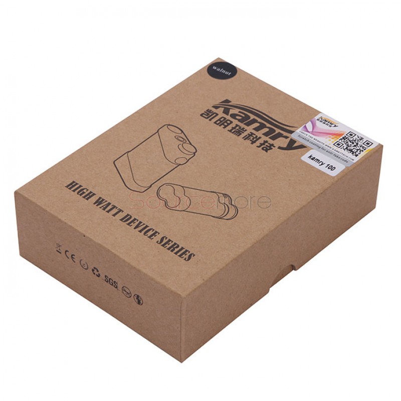 Kamry 100W APV VW Variable Wattage 18650 Battery 510 Threading Box Mod-Light Wood