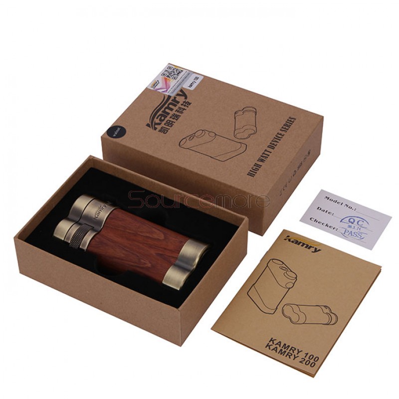 Kamry 100W APV VW Variable Wattage 18650 Battery 510 Threading Box Mod-Light Wood